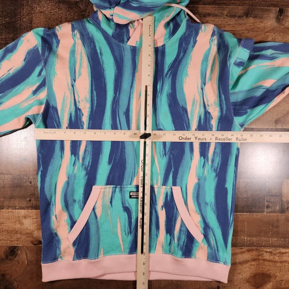 Adidas Hoodie Sweatshirt Mens Small Pink Blue Vapor RYV Yeezy Pastel Sweater New
